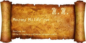 Mezey Miléna névjegykártya